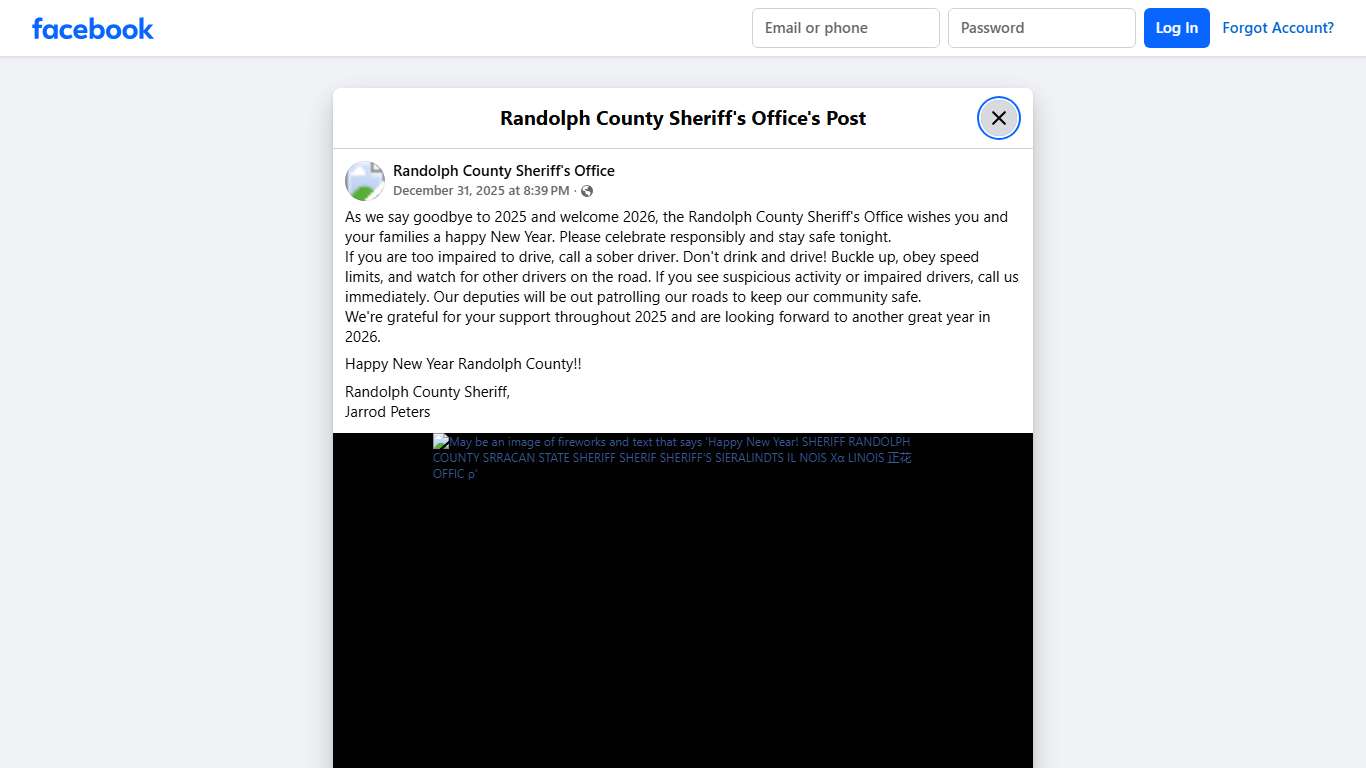 As we say goodbye to... - Randolph County Sheriff's Office Facebook